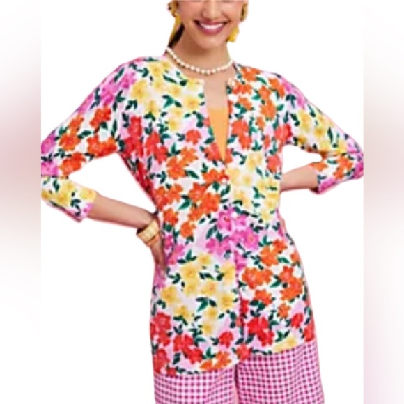 Isaac Mizrahi Women’s Cardigan M/L Knit Floral Button Front Multicolor - Picture 1 of 9